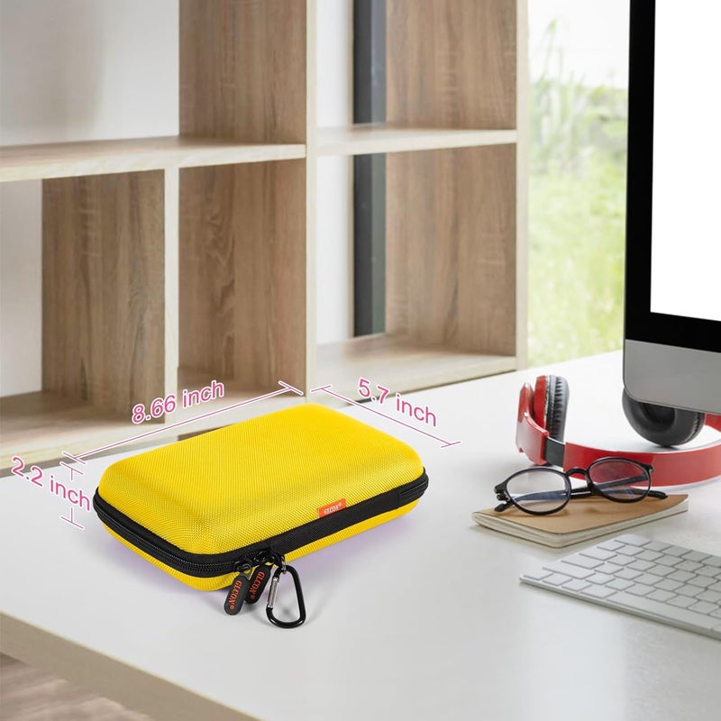 GLCON Bright Yellow Hard Shell Electronic Organizer Carrying Case - Shockproof Large Storage Case for Hard Drive, Phone, Power Bank, Charger, Earbuds - Zipper Pouch Gadget Bag for Business, Travel - Image 2